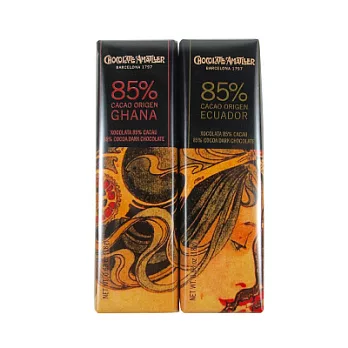 【西班牙】慕夏85%黑巧克力片組36g