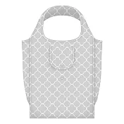 【Q-lia】折疊式收納印花環保購物袋 ‧花紋灰