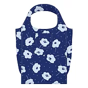 【Q-lia】折疊式收納印花環保購物袋 ‧花卉藍