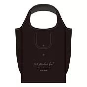 【Q-lia】折疊式收納印花環保購物袋 ‧經典黑