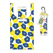 【Q-lia】禮物包裝收納印花環保購物袋 ‧花卉(藍)