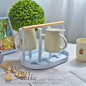 【Homely Zakka】日式簡約工藝鐵製杯架附帶瀝水托盤/杯子置物架