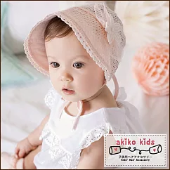 【akiko kids】親親小寶貝小花蕾絲網美帽3─12月適用 ─粉色
