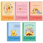 KOKUYO Campus 授權限定點線筆記本(5冊裝)-小熊維尼與好友A罫