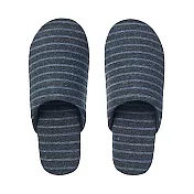 [MUJI無印良品]棉天竺舒適貼合拖鞋M混深藍條紋