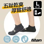 【titan】太肯 五趾舒壓生活踝襪(26-29cm)L深灰