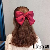 【Hera 赫拉】韓國高彩緞面大蝴蝶結髮夾-4色 紅