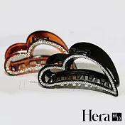 【Hera 赫拉】鏤空立體心形邊鑽抓夾-小款2色黑色