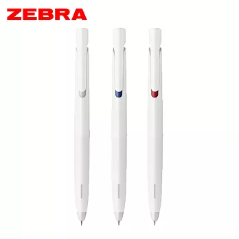 (3色1包)ZEBRA BLEN 防震原子筆 白桿 0.5 黑+藍+紅