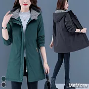 【MsMore】北歐鋪棉續暖棉質大衣外套#108411M綠