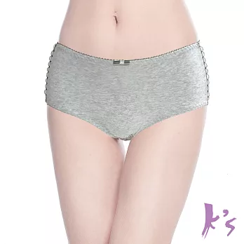 【K’s凱恩絲】日系甜美棉柔三角專利有氧蠶絲內褲M灰色