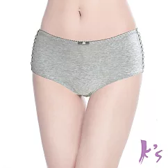 【K’s凱恩絲】日系甜美棉柔三角專利有氧蠶絲內褲XL灰色