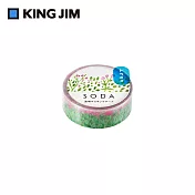 【KING JIM】HITOTOKI SODA 透明PET卷狀膠帶 15MM 植物 (CMT15-003)