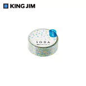 【KING JIM】HITOTOKI SODA 透明PET卷狀膠帶 15MM 波點 (CMT15-005)