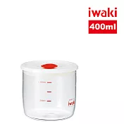 【iwaki】日本品牌玻璃微波密封罐(白蓋款)400ml-KT7014MP-R