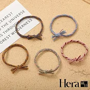 【Hera 赫拉】基礎款簡約雙色編織髮圈/髮繩-隨機色5入組