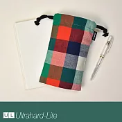 Ultrahard-Lite 萬用束口袋 -方格紋(橘綠)
