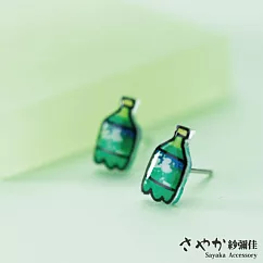 【Sayaka紗彌佳】925純銀童趣卡通小巧汽水瓶造型耳環 ─單一款式