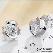 【Sayaka紗彌佳】 925純銀 遇見幸福 施華洛士奇元素鑲鑽耳環 -白鑽