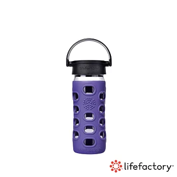 【lifefactory】平口玻璃水瓶350ml-紫色 (CLAN-350-PLB)
