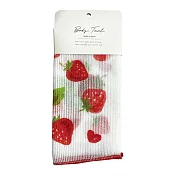 【日本KOJI】可愛圖案尼龍長條搓澡浴巾 ·草莓
