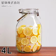 【日本星硝】日本製醃漬/梅酒密封玻璃保存罐 4L(密封 醃漬 日本製)