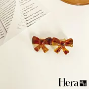 【Hera 赫拉】日韓風格琥珀咖色蝴蝶結邊夾/一字夾-3款 雙蝴蝶