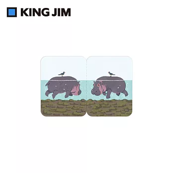 【KING JIM】可站立便利貼 動物款 L 河馬 (3580-008)