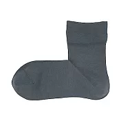 [MUJI無印良品]女棉混足口寬鬆舒適輕薄直角短襪23-25cm 深灰