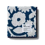 【Wpc.】經典花與鳥純棉柔軟方巾 ‧ 深藍