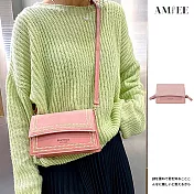【AMIEE】日系小清新磨砂斜背小方包(KDB-6876) 粉色