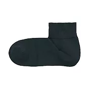 [MUJI無印良品]女棉混足底圈絨直角短襪 黑色23~25cm