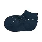 [MUJI無印良品]兒童棉混腳跟特殊編織水玉淺口直角襪 深藍15~19cm