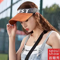 seoul show首爾秀 針織空頂彈性帶棒球帽運動風防曬遮陽帽 咖啡/深灰