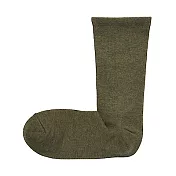 [MUJI無印良品]男棉混腳跟特殊編織錐形直角襪24~28cm 卡其綠