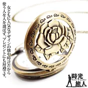 【時光旅人】玫瑰情懷復古鏤空雕花懷錶附長鍊  -單一款式