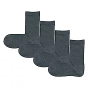 [MUJI無印良品]女棉混足口寬鬆舒適直角襪四雙組 墨灰23~25cm