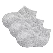 [MUJI無印良品]兒童棉混足底圈絨直角襪三雙組15~19cm 銀灰