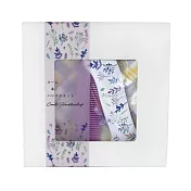 【日本KOJI】可愛隨身折疊梳+柔軟純棉方巾組 · 落葉