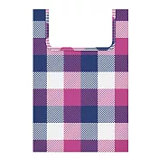 【Q-lia】折疊式收納手提印花環保購物袋 ‧ 格紋粉