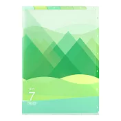 MIDORI 7層半透明資料夾A4- 山景綠