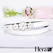 【Hera 赫拉】時尚韓版花朵裝飾細腰皮帶-2色   白色