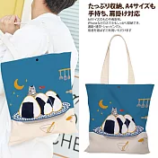【Sayaka紗彌佳】日系創意手繪插畫風格系列肩背帆布包  -海苔飯糰&貓咪