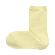 [MUJI無印良品]女棉混足口寬鬆舒適直角襪23~25cm 淺黃