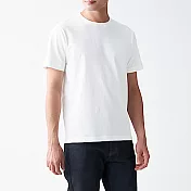 [MUJI無印良品]男有機棉天竺圓領短袖T恤 L 白色