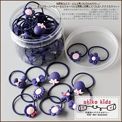 【akiko kids】百變女孩可愛卡通造型40條髮圈罐組 ─紫色