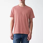 [MUJI無印良品]男有機棉天竺圓領短袖T恤 M 粉紅
