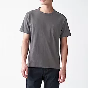 [MUJI無印良品]男有機棉粗織天竺附口袋短袖T恤 S 深灰