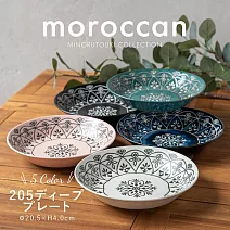 【Minoru陶器】摩洛哥風精美陶瓷咖哩義大利麵餐盤20cm ‧ 白