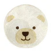 【TOMO】日本卡皮斯貝殼製可愛動物小臉圓型杯墊 ‧ 白熊